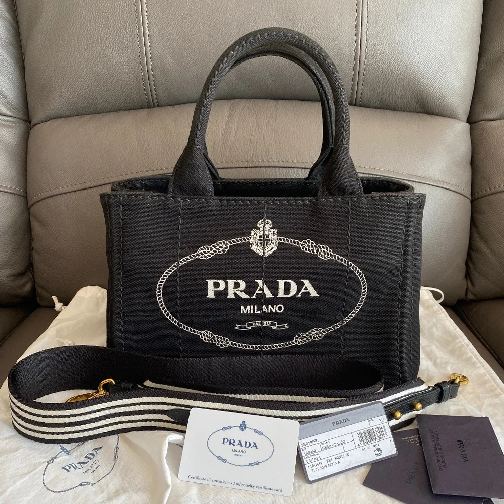 Prada | Bags | Authentic Prada Canapa Small Tote Bag | Poshmark